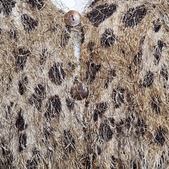 Animal Print Western 3 Button Mobwife V-Neck Bohemian Boho Fringe Poncho One Sz. - Picture 8 of 8